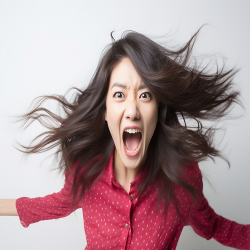 叫ぶ女性